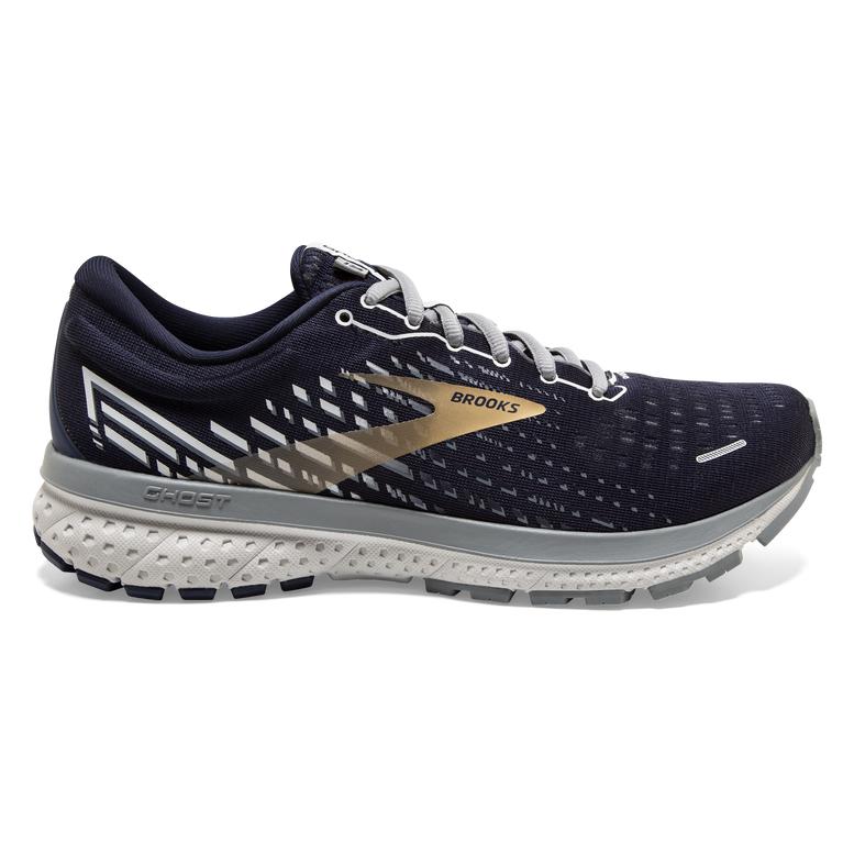 Brooks GHOST 13 Road Running Shoes Mens Online - Peacoat/Grey/Gold (KXN164523)